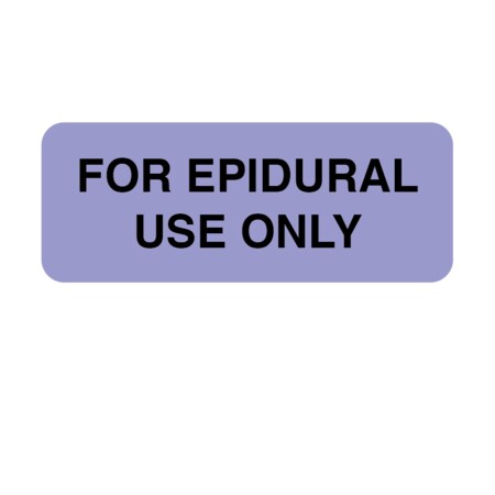 Nevs Label, For Epidural Use Only 7/8" x 2-1/4" Lavender w/Black P-1509